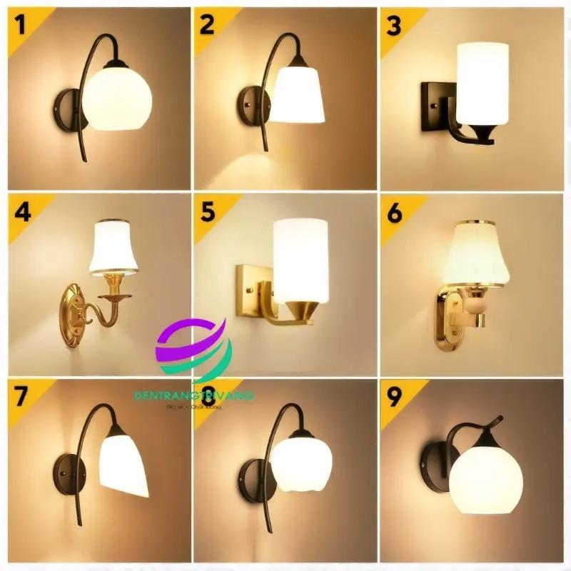 Đèn treo tường decor phòng ngủ bóng cầu