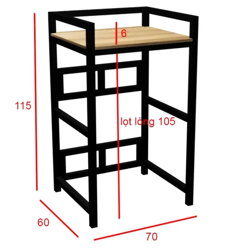 Kệ bếp Kena sắt hộp Hòa Phát phun sơn tĩnh điện