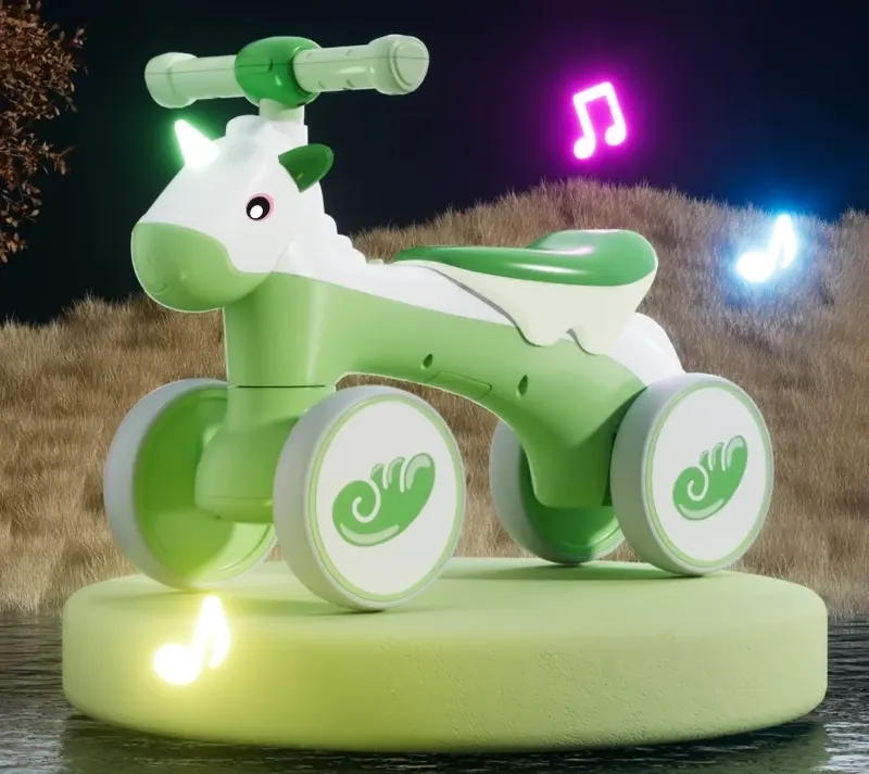 Xe chòi chân cho trẻ hình kỳ lân kèm nhạc và đèn