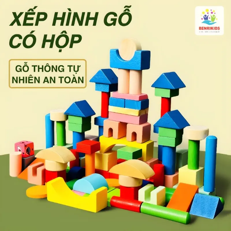 Xếp hình khối xây dựng cho bé