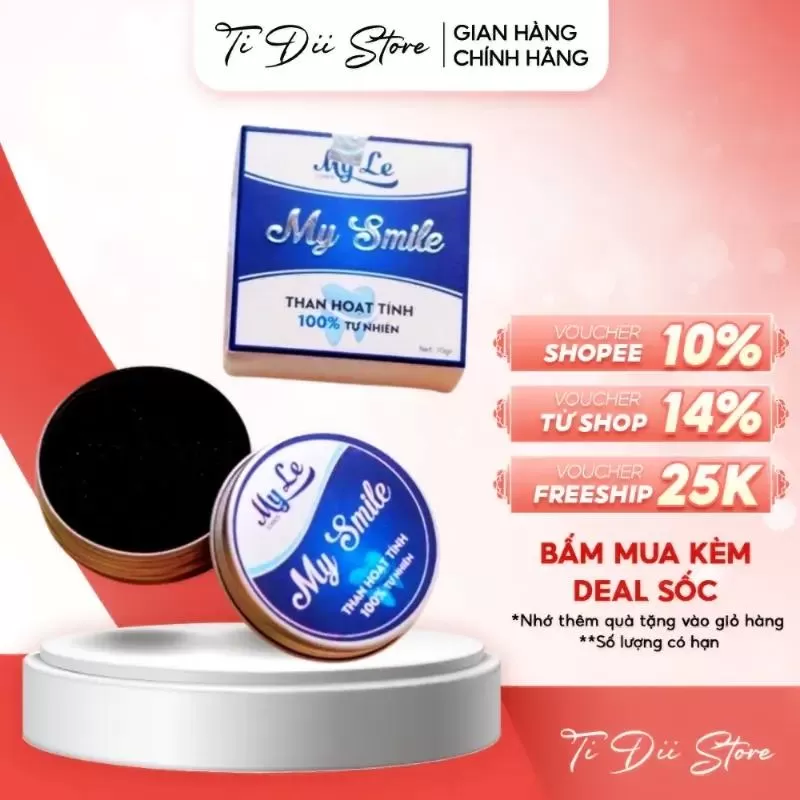 Thuốc tẩy trắng răng bột than hoạt tính My Smile
