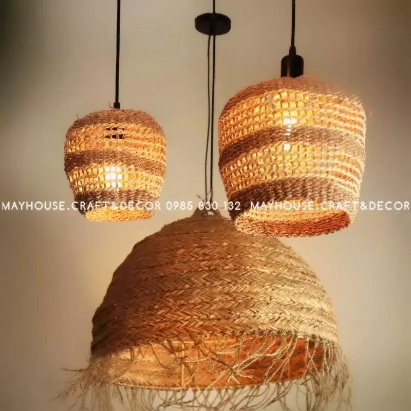 Đèn trang trí phòng ngủ bằng cói