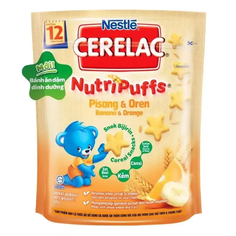 Bánh ăn dặm cho bé Nestle CERELAC Nutripuffs