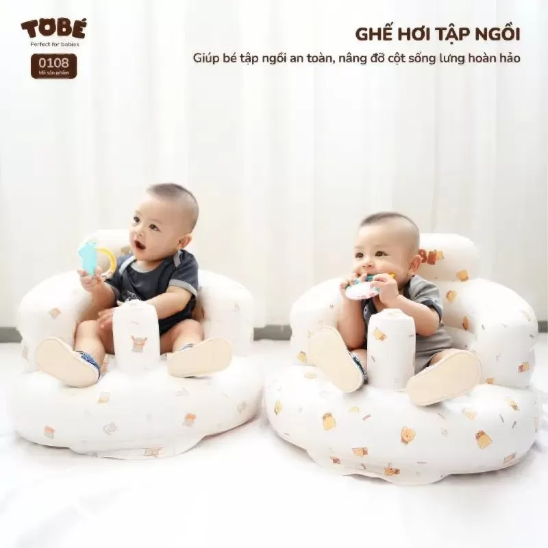 Ghế tập ngồi cho bé bằng hơi TOBÉ đa năng dễ thương Hàn Quốc