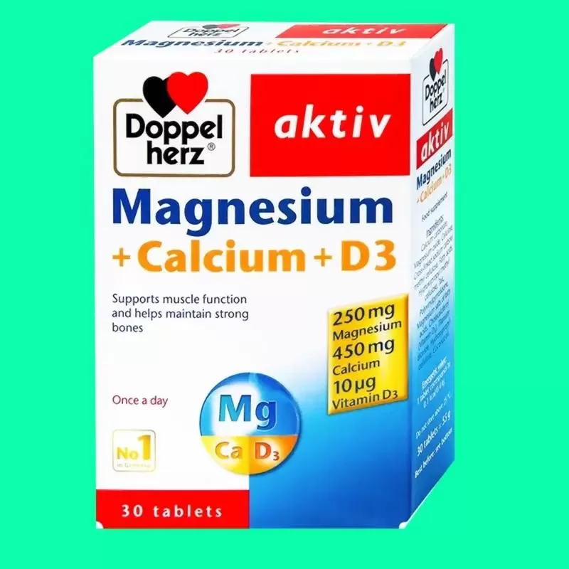 Canxi cho bà bầu Doppelherz Aktiv Magnesium + Calcium + D3