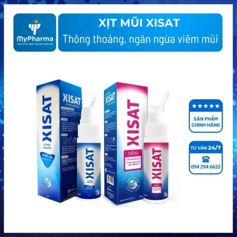 Xịt mũi cho bé muối biển Xisat lọ 75ml