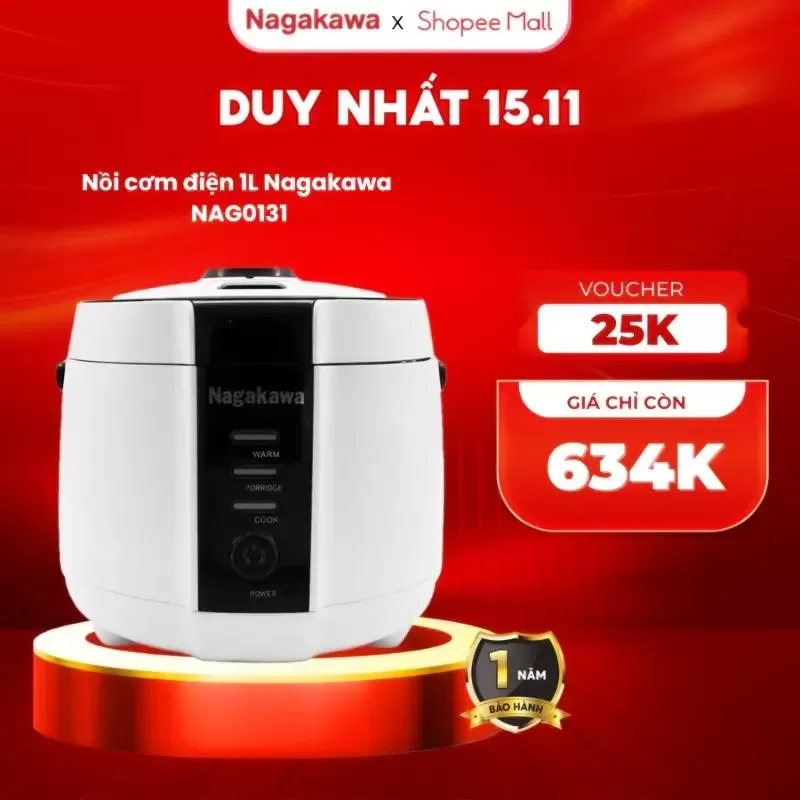 Nồi cơm điện sinh viên Nagakawa NAG0131