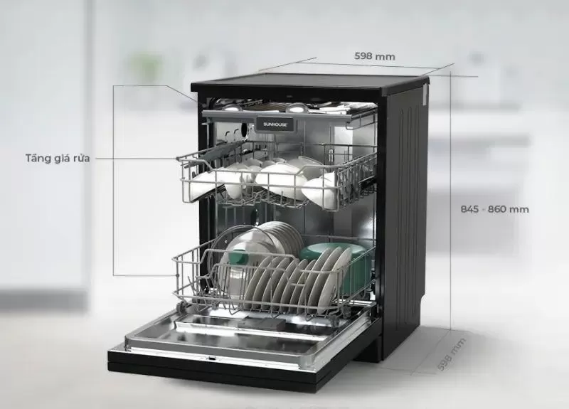 Máy rửa bát SUNHOUSE SHB8615SEB