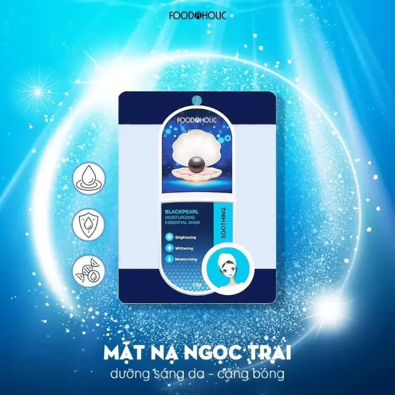 Mặt nạ giấy ngọc trai đen Foodaholic Essential Mask Black Pearl
