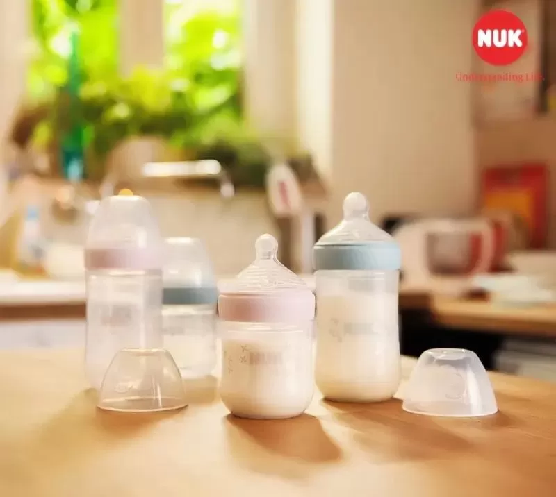 Bình sữa giống ty mẹ NUK hỗ trợ phát triển răng và hàm cho bé