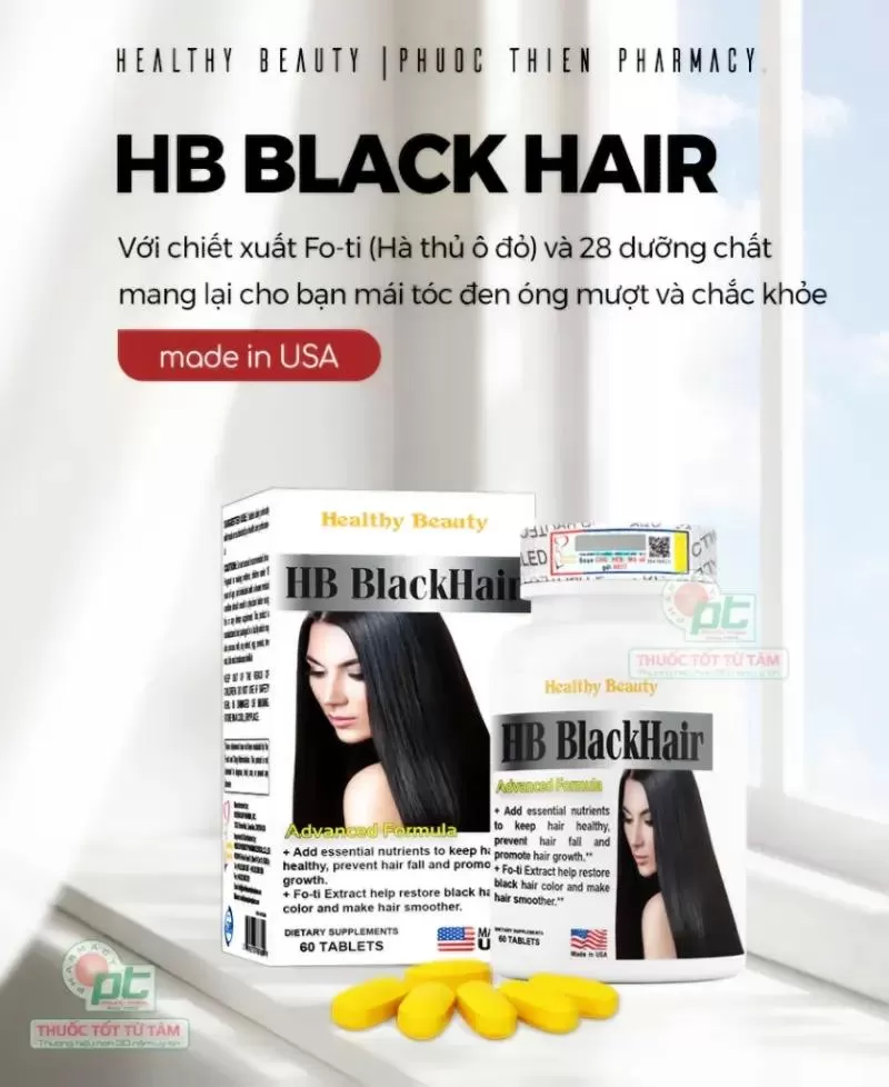 Thuốc trị tóc bạc sớm Healthy Beauty HB BlackHair