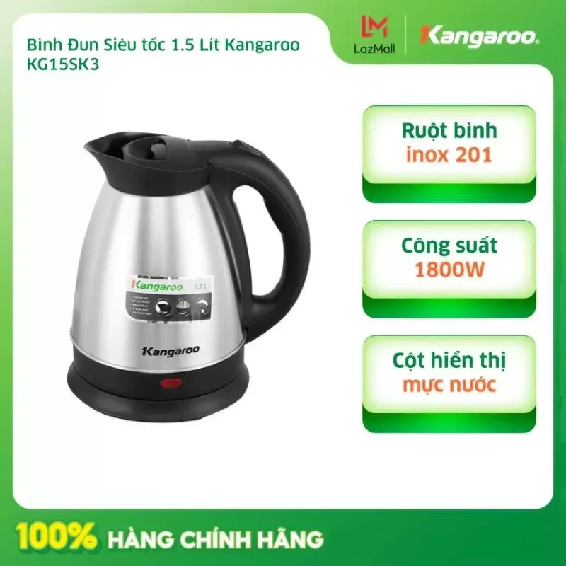 Ấm siêu tốc 1.5L Kangaroo KG15SK3