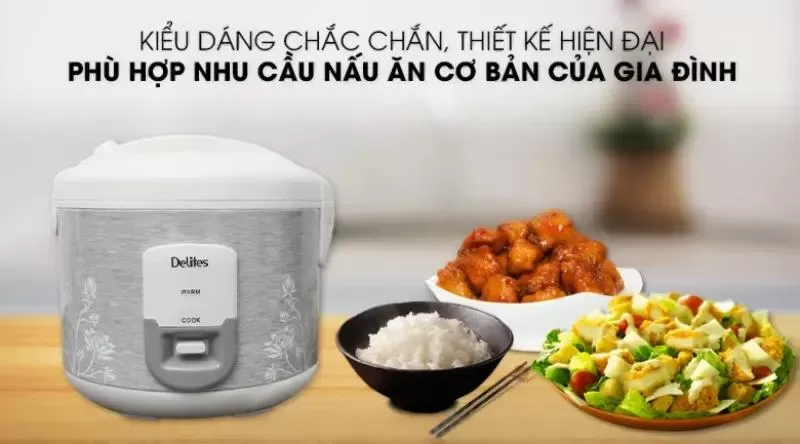 Nồi cơm điện nắp gài Delites 1.8 lít NCG1805