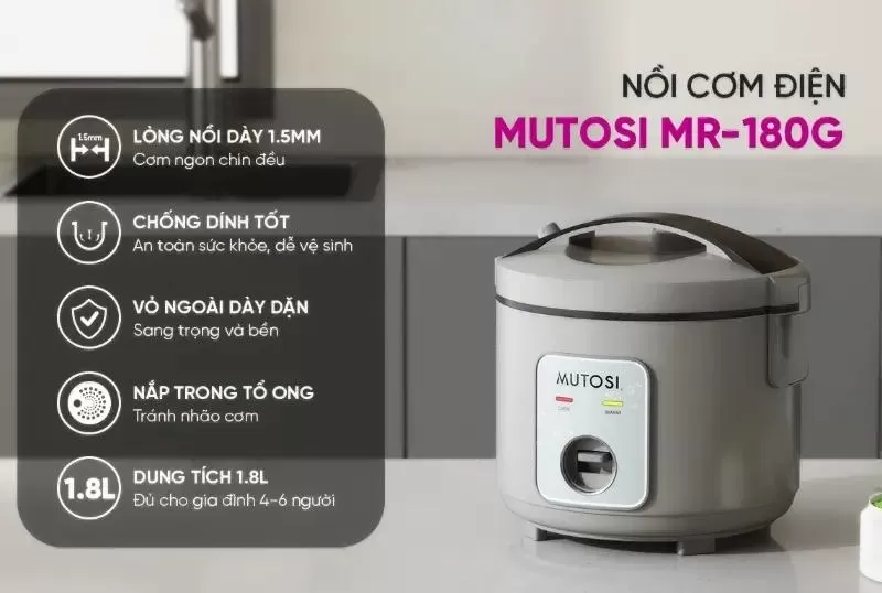Nồi cơm điện chống dính Mutosi