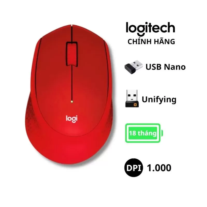 Chuột không dây Logitech M331 Silent Plus