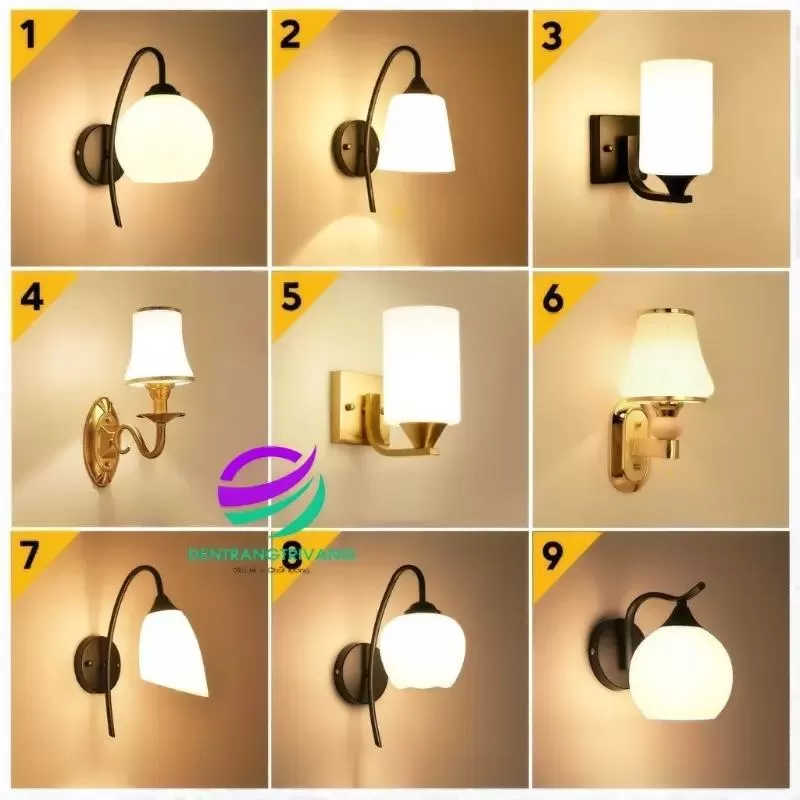 Đèn treo tường decor phòng ngủ bóng cầu