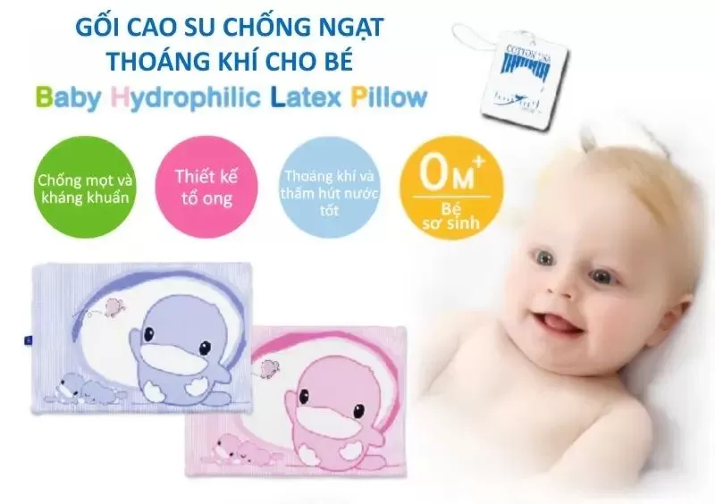 Gối cao su non cho bé chống ngạt KUKU Ku2047 cho bé