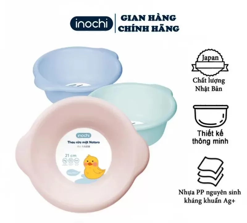 Chậu rửa mặt cho trẻ em Notoro Inochi kháng khuẩn Ag+ cao cấp