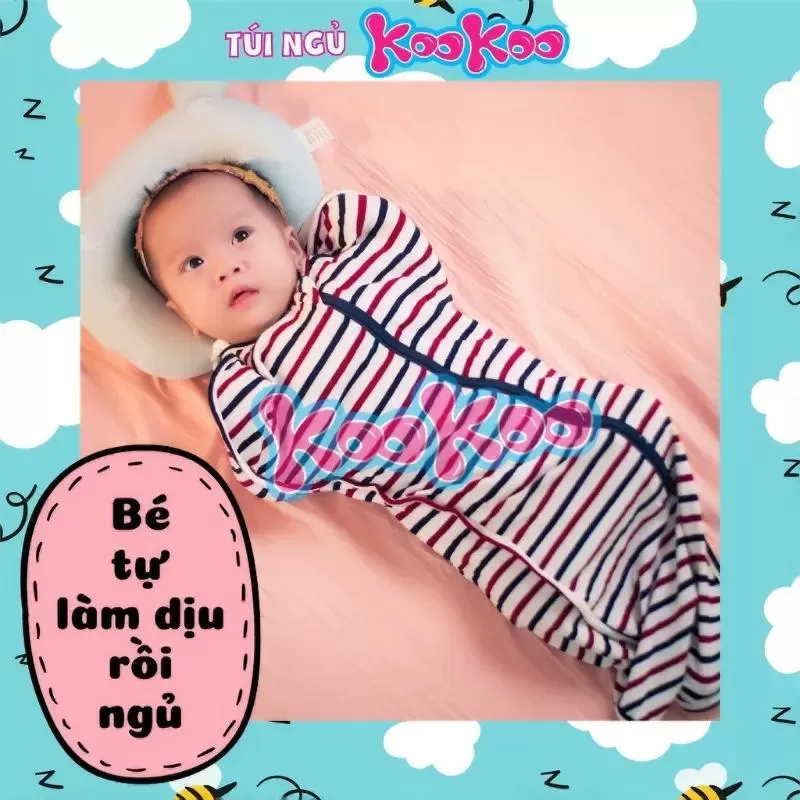 Túi ngủ cho bé KooKoo cao cấp vải dệt kim cotton mềm mại thấm mồ hôi