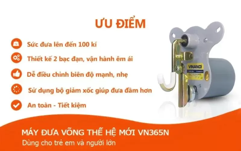 Máy đưa võng tự động Vinanoi VN365N cho bé