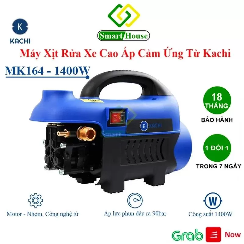 Máy xịt rửa xe mini cảm ứng từ Kachi MK164
