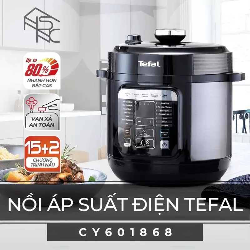 Nồi áp suất điện đa năng 6L Tefal CY601868