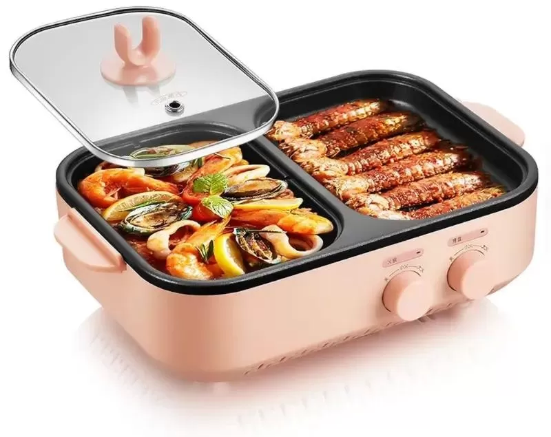 Bếp lẩu nướng điện mini 2in1 Bear DKL-C12D1 1L