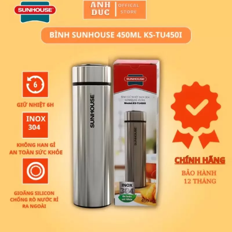 Bình nước giữ nhiệt Sunhouse KS-TU450I