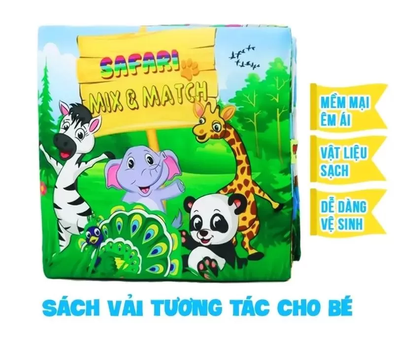 Đồ chơi cho bé 3 đến 6 tháng tuổi sách làm bằng vải hoặc nhựa mềm