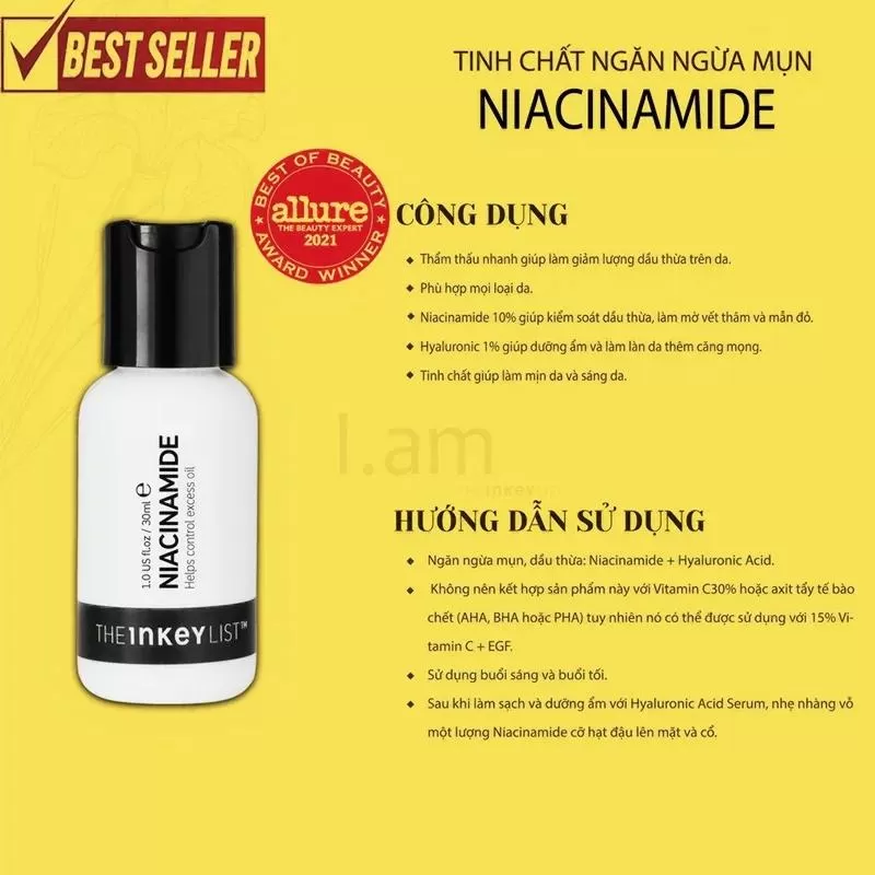 Serum The Inkey List Niacinamide trị mụn