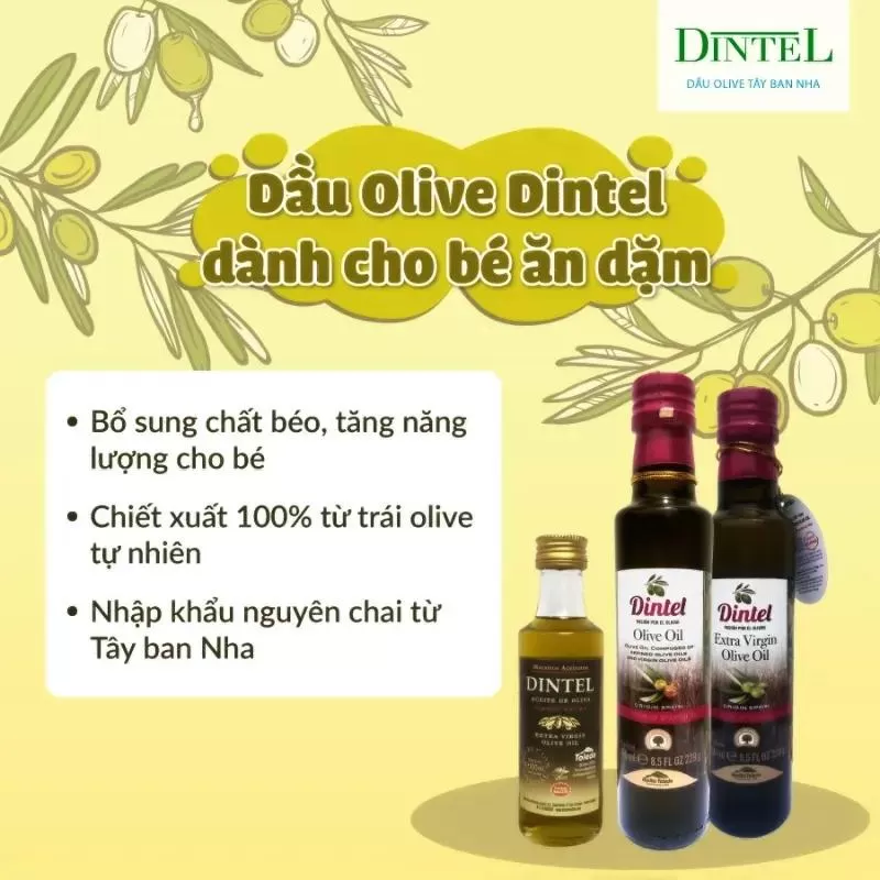 Dầu ăn cho bé Olive Dintel