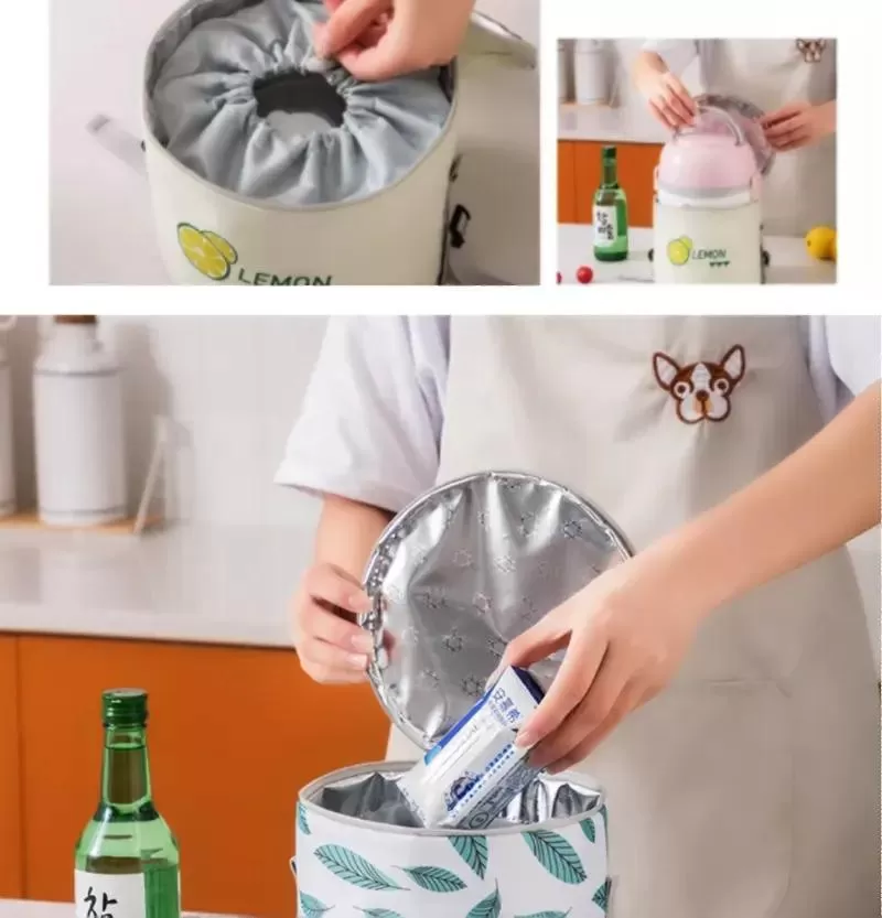 Túi đựng hộp cơm giữ nhiệt họa tiết cao cấp Ahahome