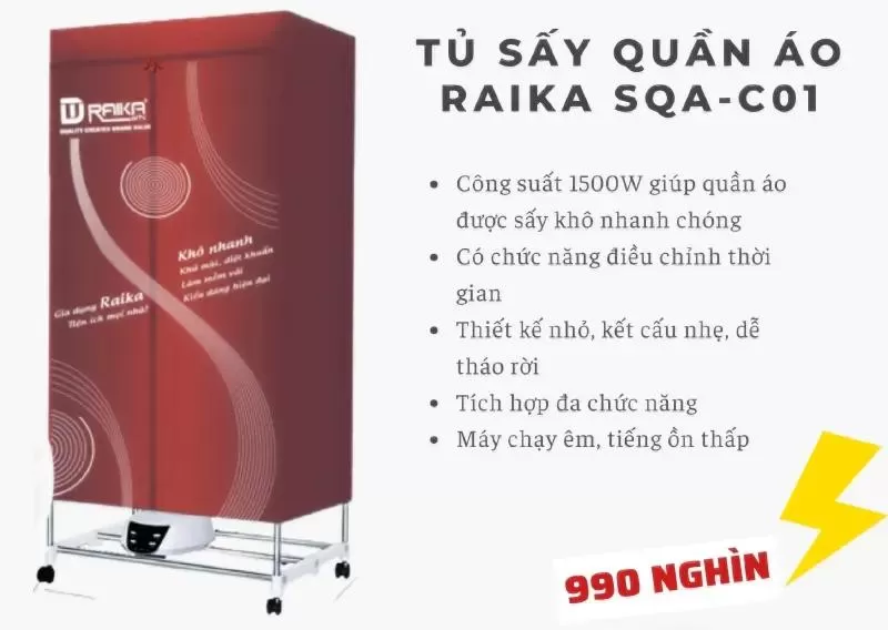 Tủ sấy quần áo Raika SQA-C01