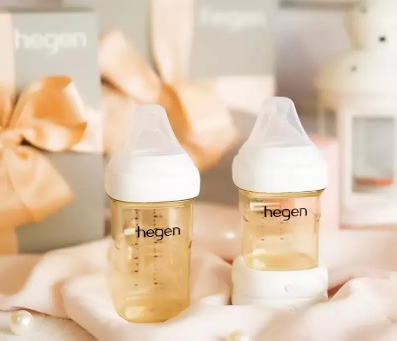 Bình sữa giống ty mẹ Hegen núm ty nghiêng, mềm mại