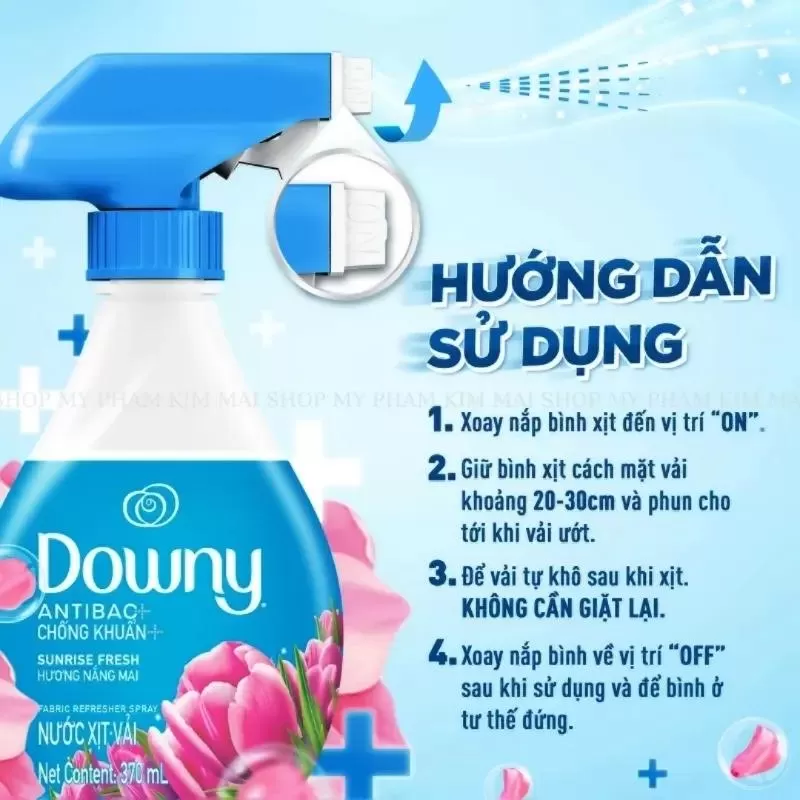 Xịt vải Downy khử mùi và chống khuẩn 99.9%