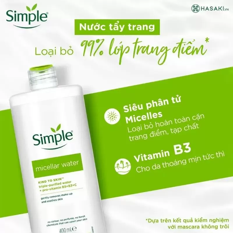 Nước tẩy trang Simple cho da