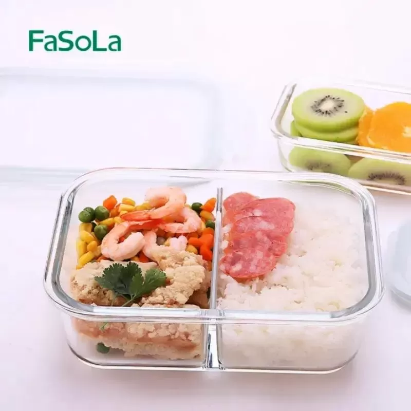 Hộp đựng cơm thủy tinh chịu nhiệt cao cấp FASOLA FLASH-040-1
