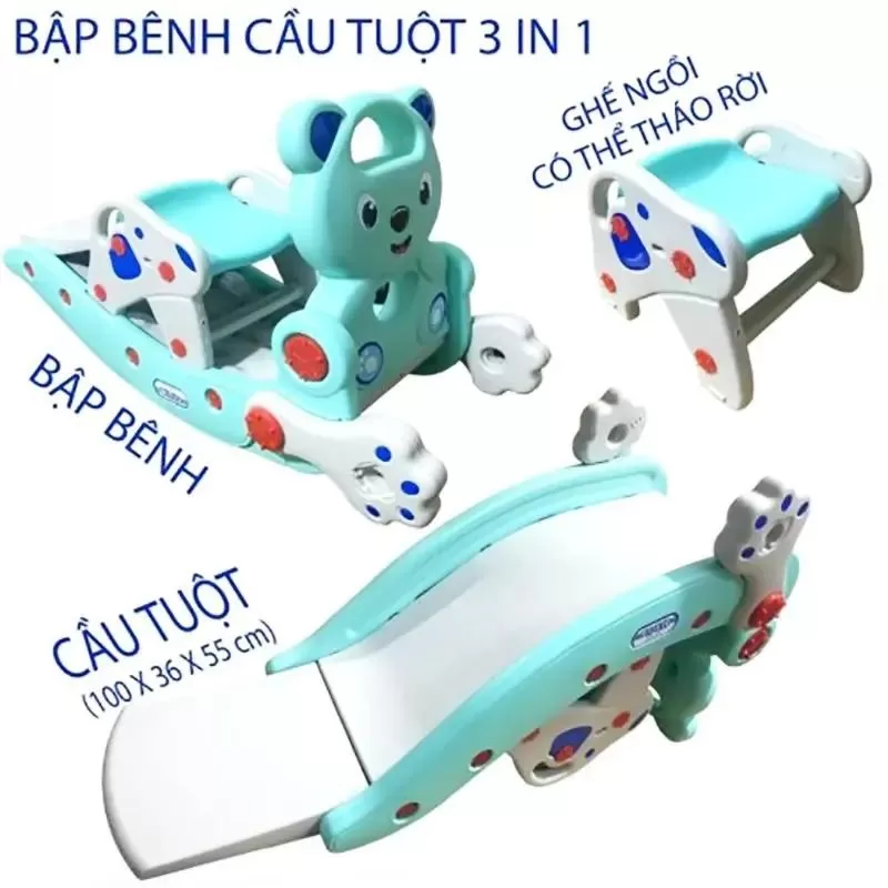 Cầu tuột bập bênh ghế 3 in 1 cho trẻ