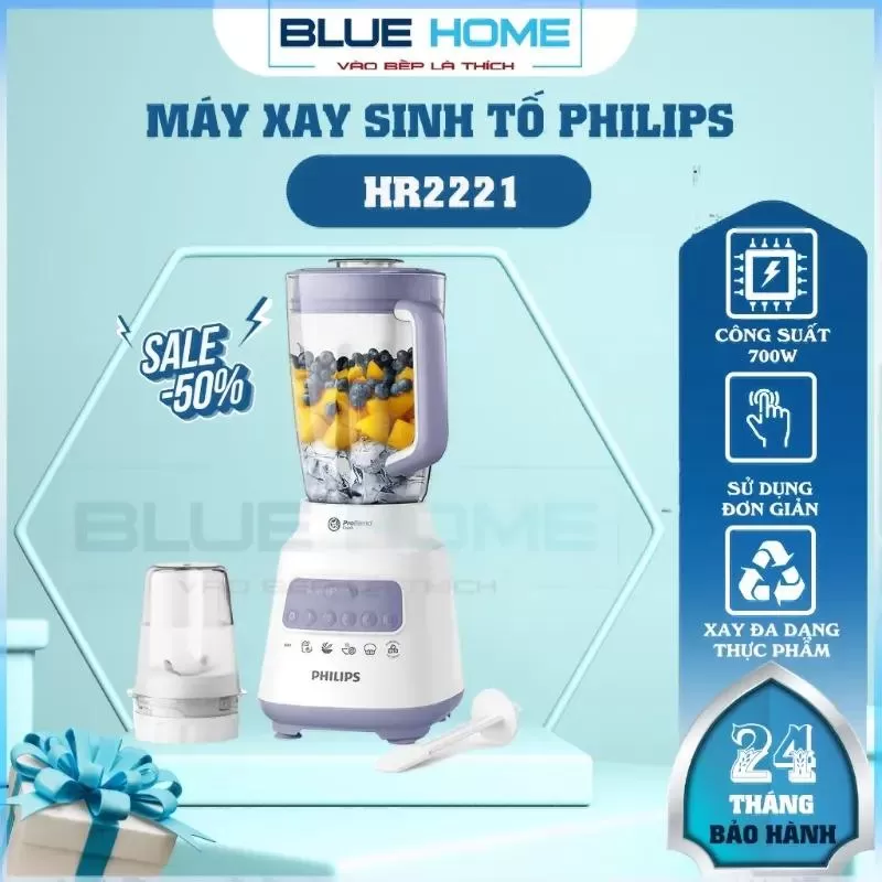 Máy xay sinh tố Philips HR2221 700W cối nhựa