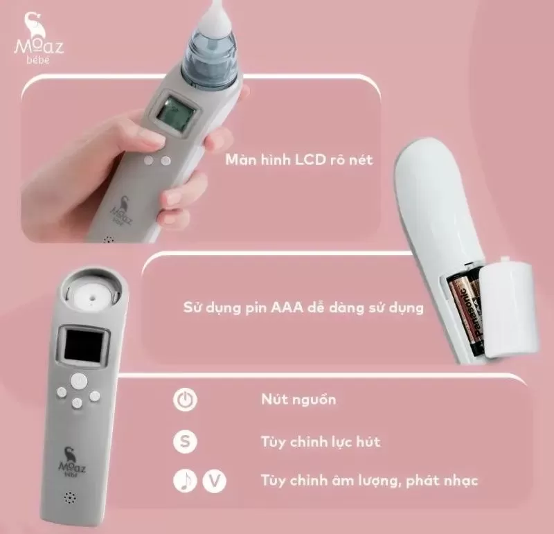Máy hút mũi cho bé Moaz Bebe cầm tay