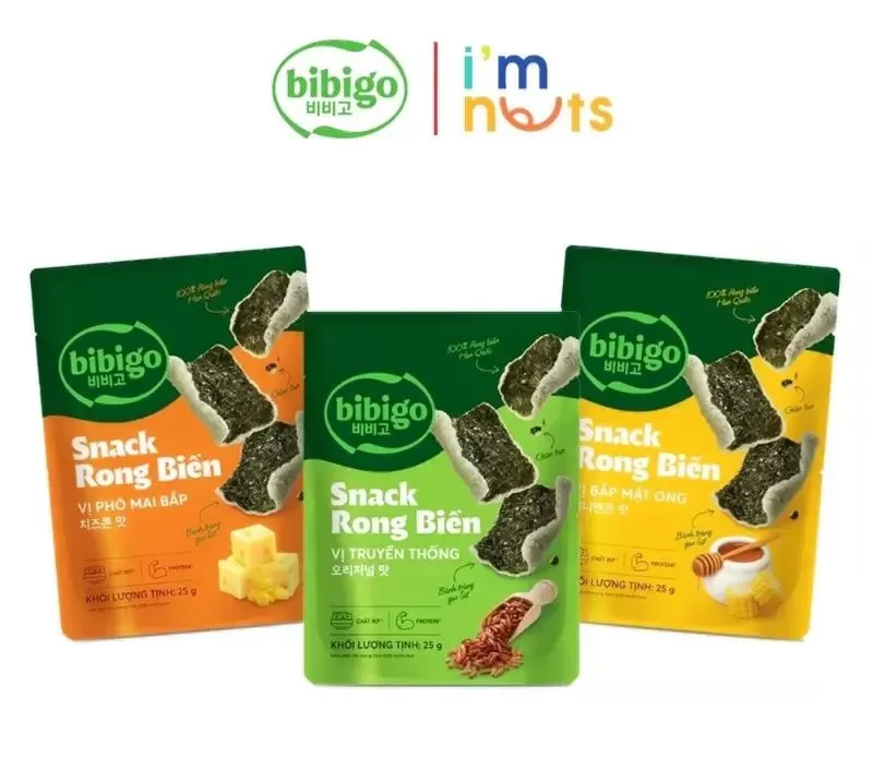 Rong biển khô ăn liền Hàn Quốc Bibigo cho trẻ