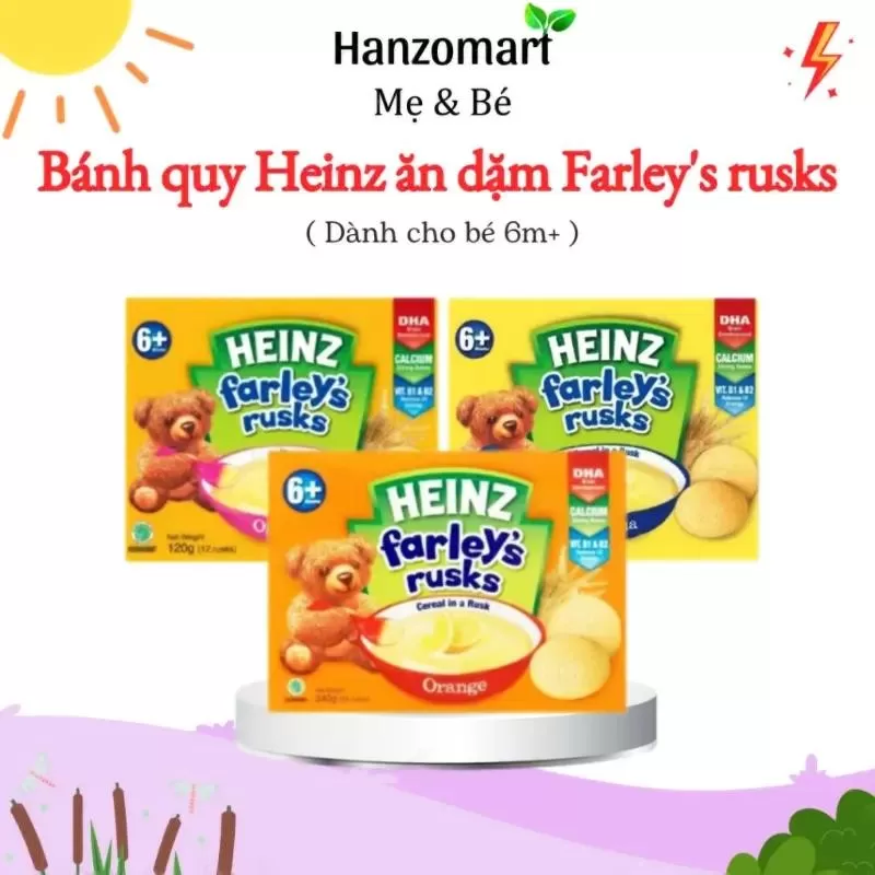 Bánh ăn dặm cho bé Heinz Farleys rusks Original