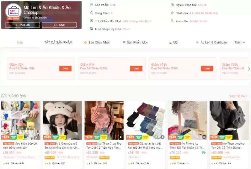 Shop bán quần áo Shopee Daydreaming