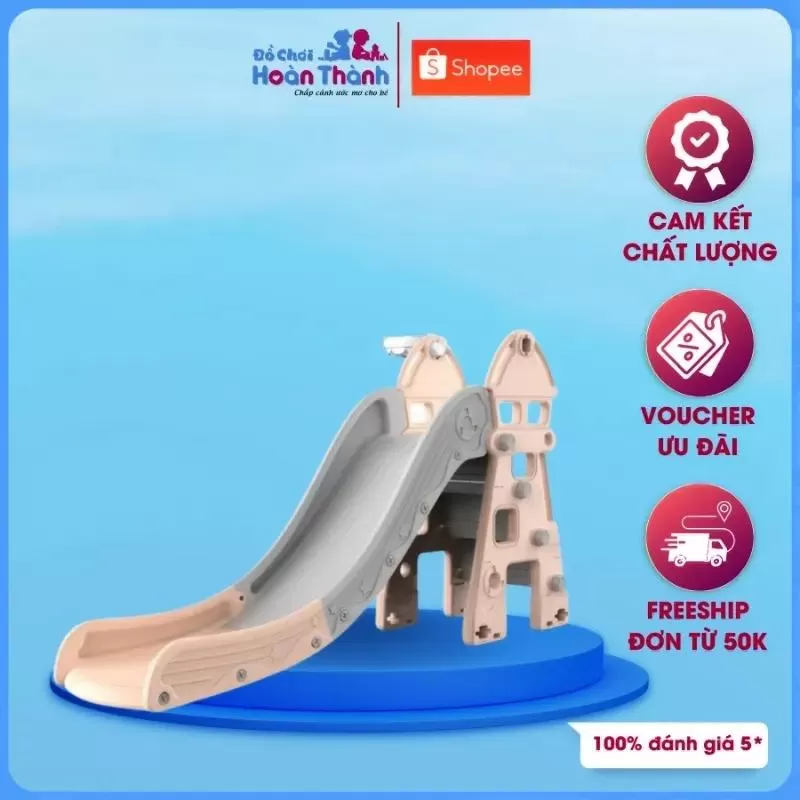 Cầu trượt cho bé đa chức năng Hoàn Thành dài 181cm