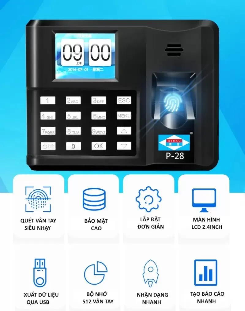 Máy chấm công vân tay Ronald Jack X668