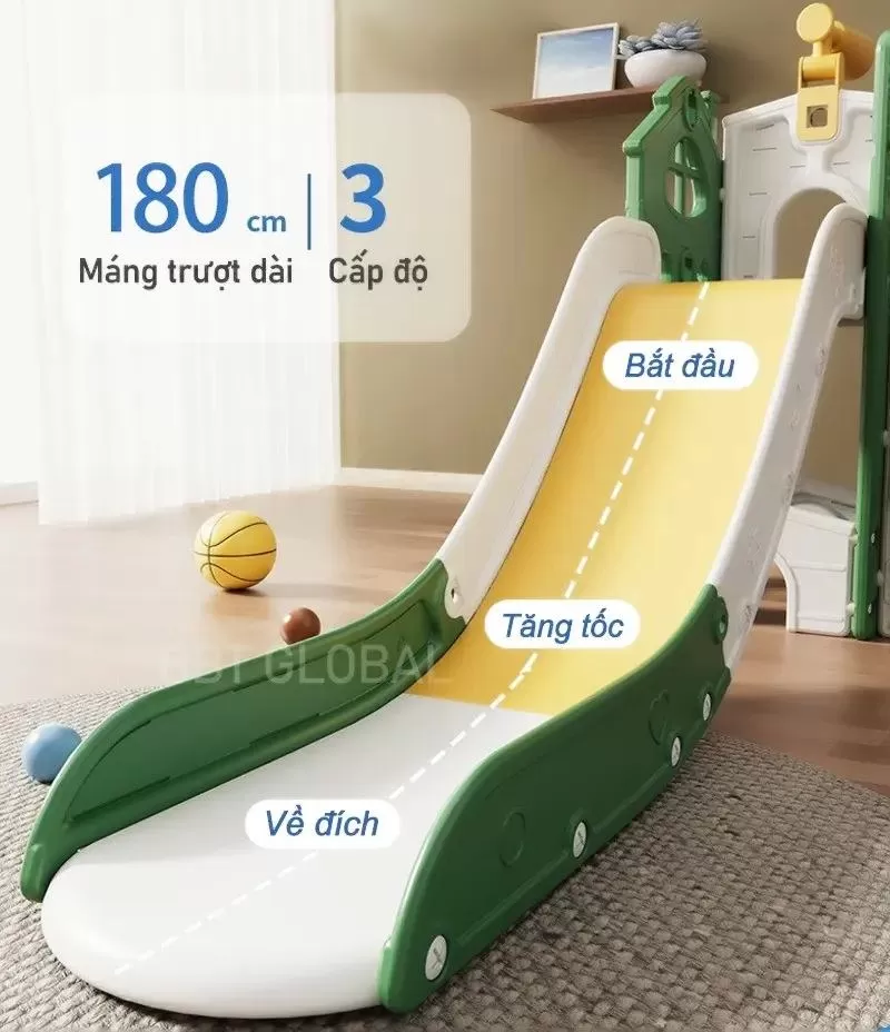 Cầu trượt xích đu nhiều chức năng BBT Global BSL314 cho bé