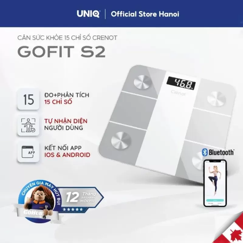 Cân sức khỏe điện tử đo lượng mỡ Crenot Gofit S2