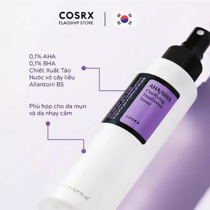 Nước hoa hồng Cosrx AHA/BHA Clarifying Treatment Toner giảm Mụn