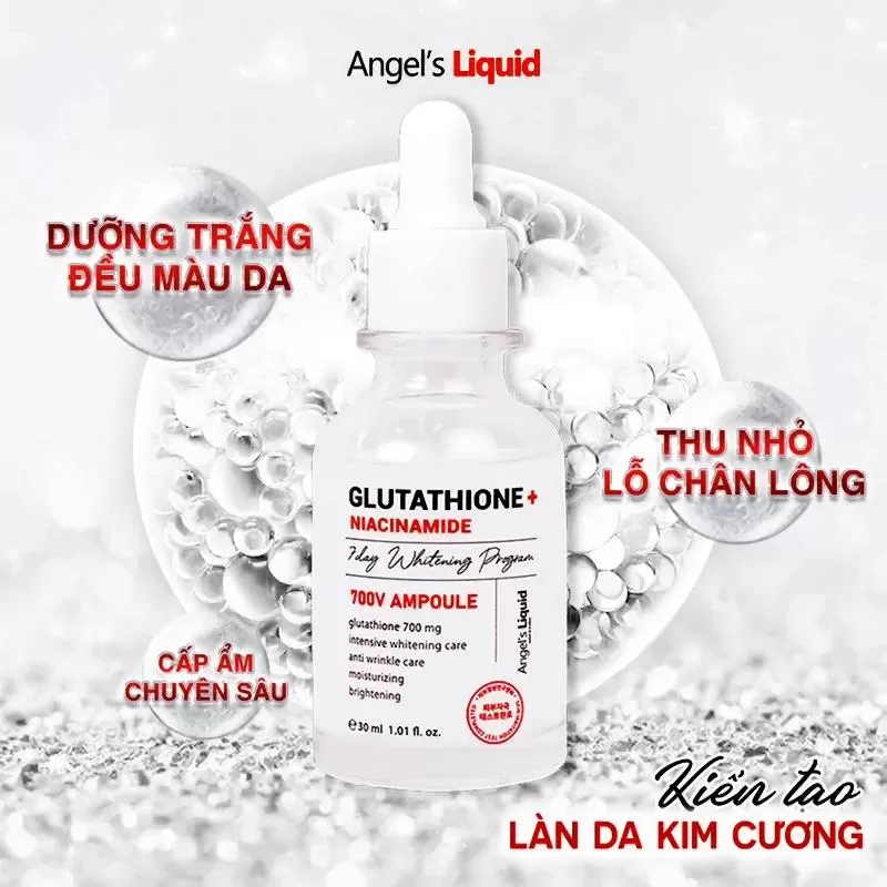 Serum dưỡng trắng da Angels Liquid Glutathione 700mg + 5% HA
