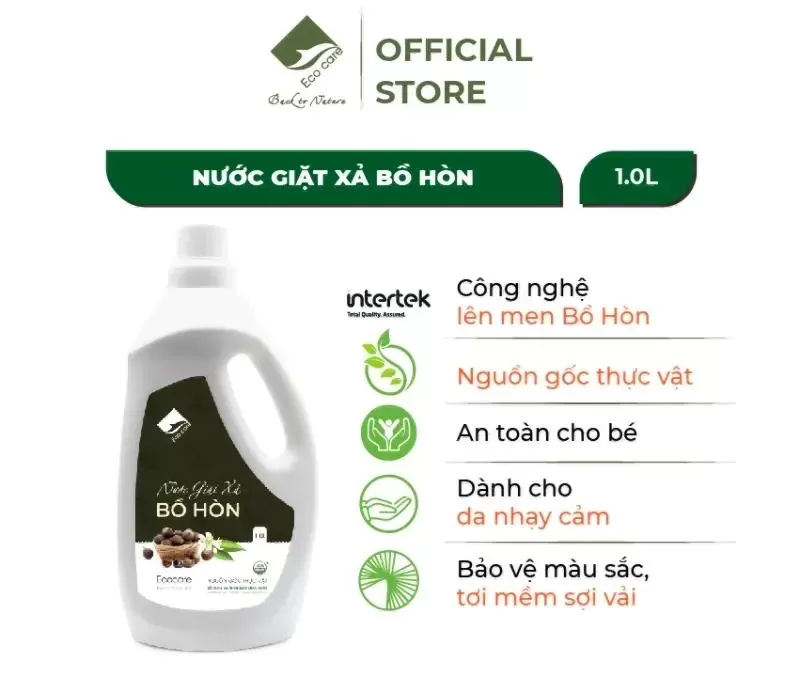 Nước giặt xả hữu cơ bồ hòn ECOCARE cho bé